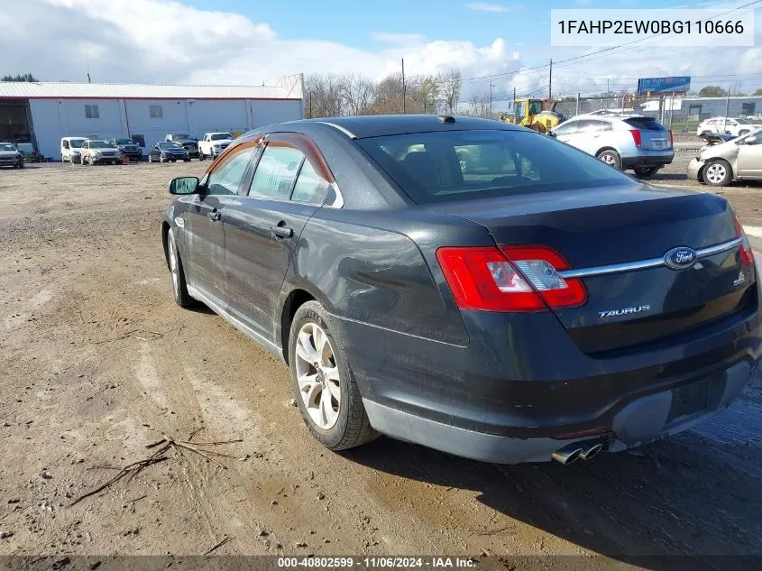 2011 Ford Taurus Sel VIN: 1FAHP2EW0BG110666 Lot: 40802599