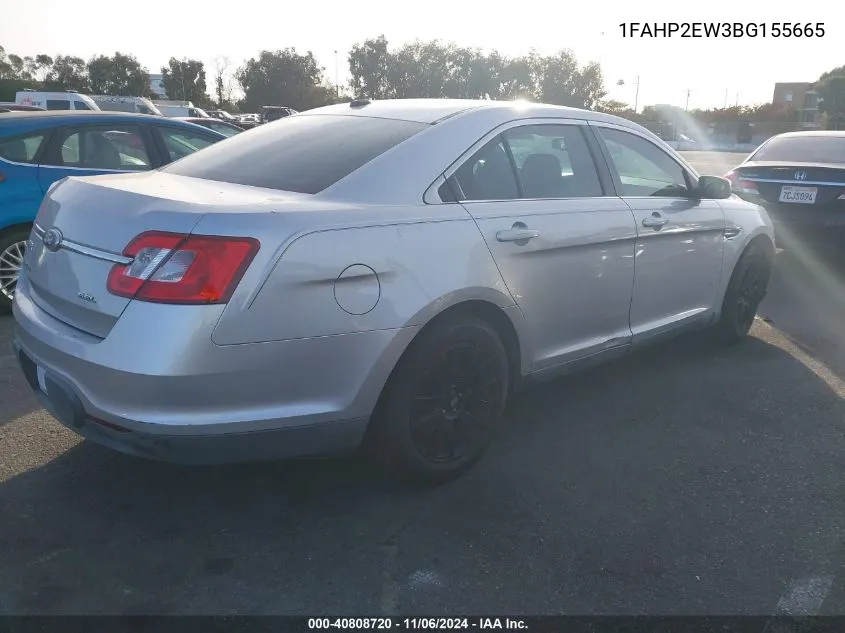 2011 Ford Taurus Sel VIN: 1FAHP2EW3BG155665 Lot: 40808720