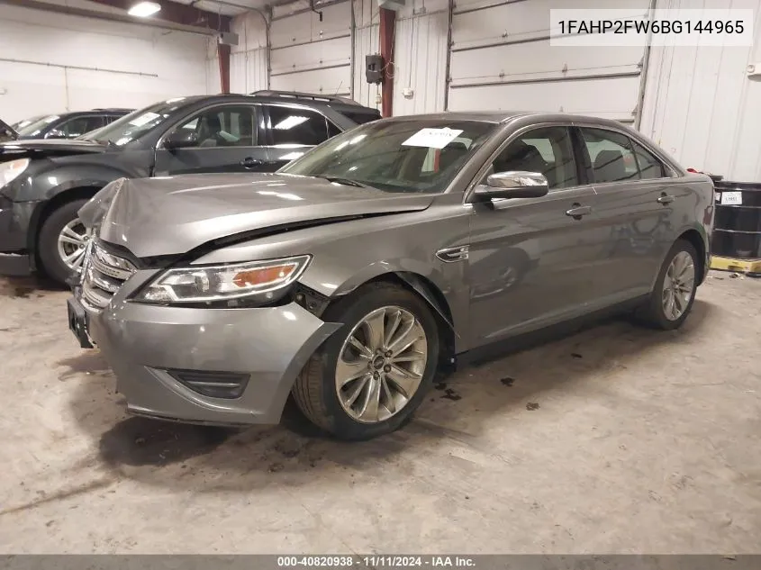 2011 Ford Taurus Limited VIN: 1FAHP2FW6BG144965 Lot: 40820938