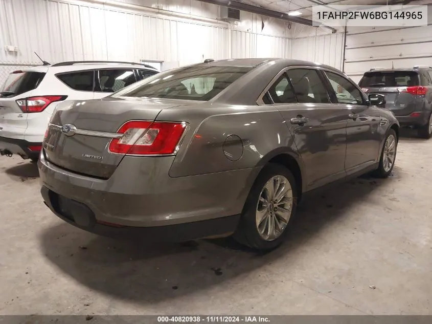 2011 Ford Taurus Limited VIN: 1FAHP2FW6BG144965 Lot: 40820938