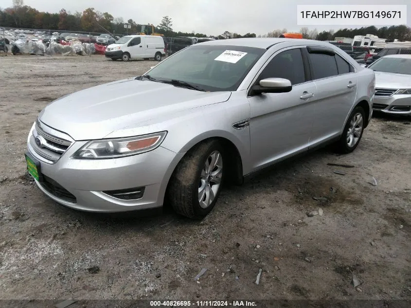 2011 Ford Taurus Sel VIN: 1FAHP2HW7BG149671 Lot: 40826695