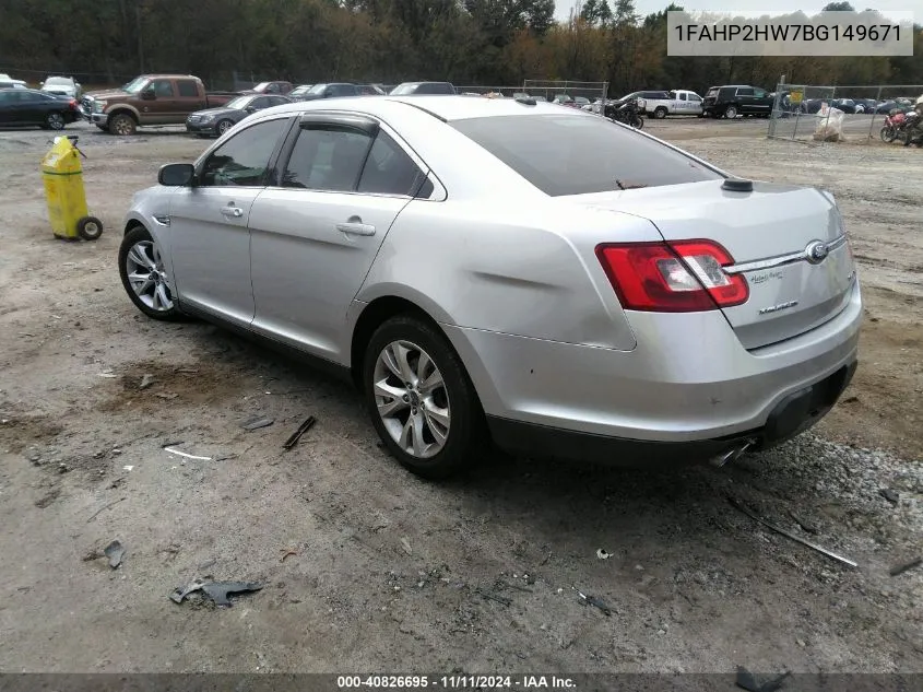 2011 Ford Taurus Sel VIN: 1FAHP2HW7BG149671 Lot: 40826695