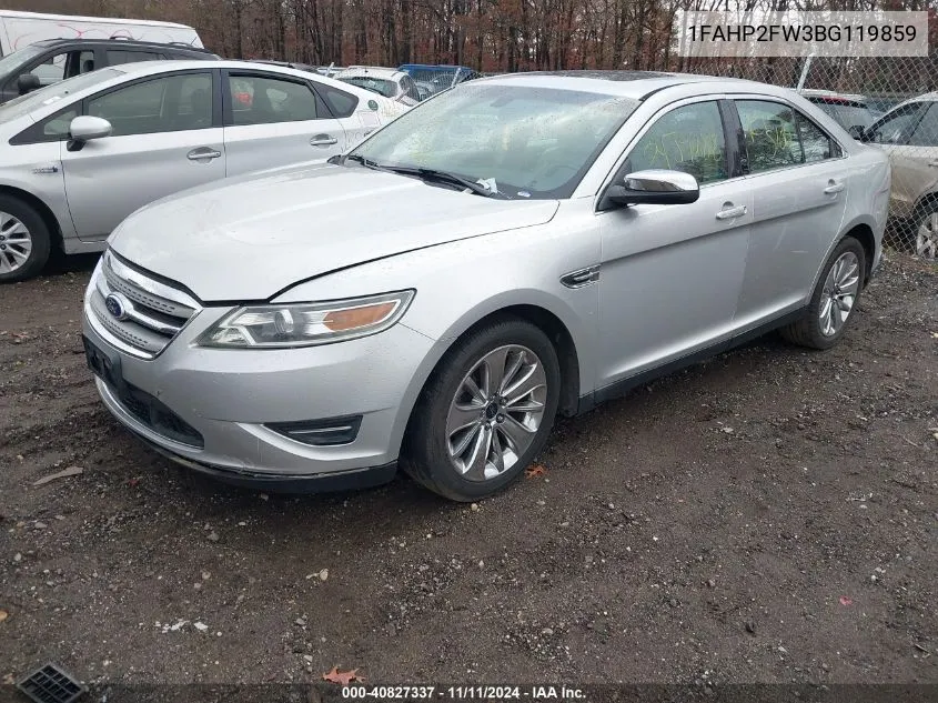 2011 Ford Taurus Limited VIN: 1FAHP2FW3BG119859 Lot: 40827337