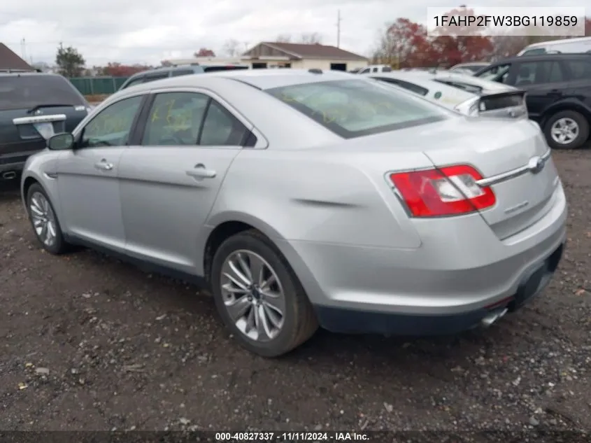 2011 Ford Taurus Limited VIN: 1FAHP2FW3BG119859 Lot: 40827337