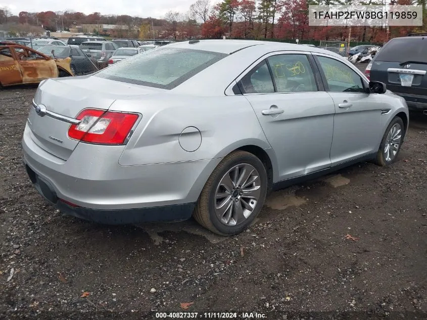 2011 Ford Taurus Limited VIN: 1FAHP2FW3BG119859 Lot: 40827337