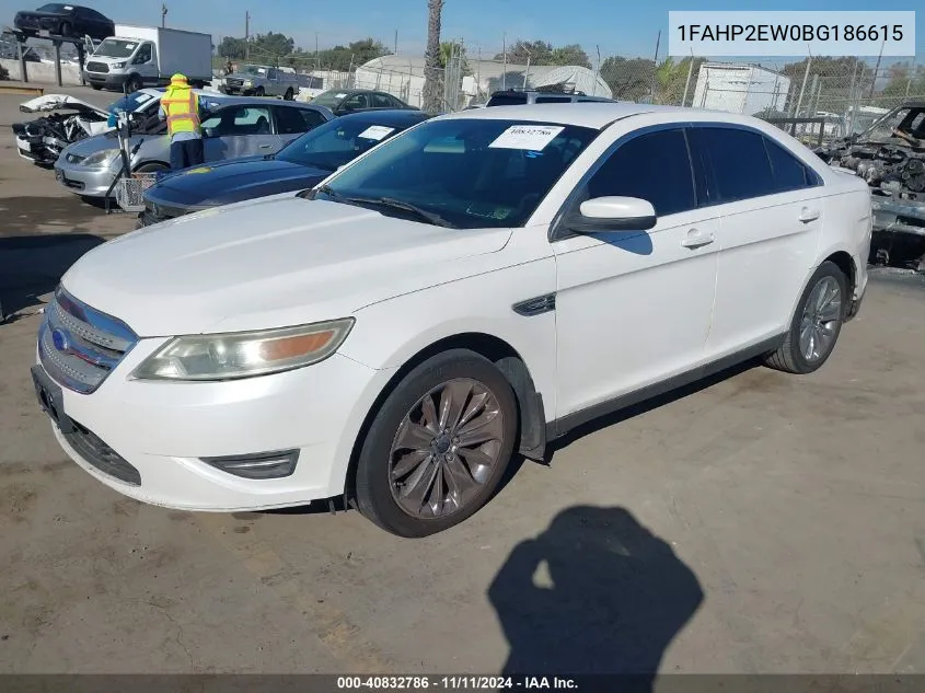 2011 Ford Taurus Sel VIN: 1FAHP2EW0BG186615 Lot: 40832786