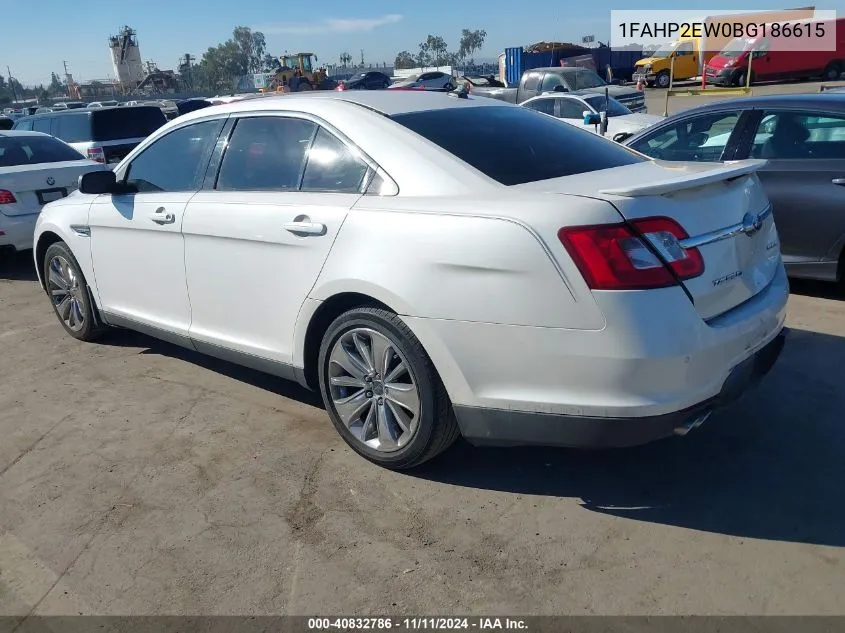 2011 Ford Taurus Sel VIN: 1FAHP2EW0BG186615 Lot: 40832786