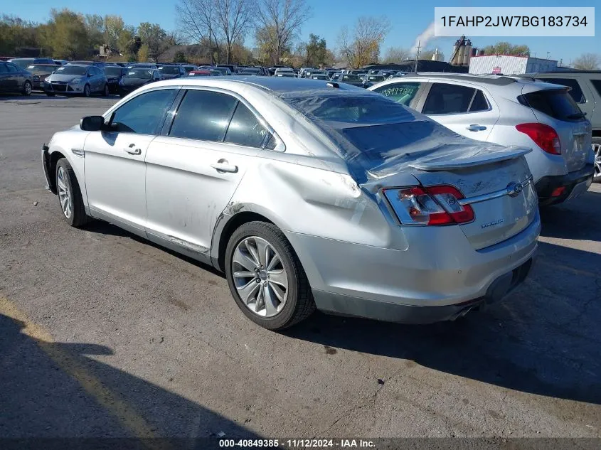 2011 Ford Taurus Limited VIN: 1FAHP2JW7BG183734 Lot: 40849385