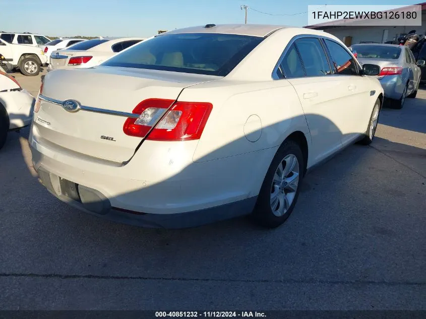 2011 Ford Taurus Sel VIN: 1FAHP2EWXBG126180 Lot: 40851232