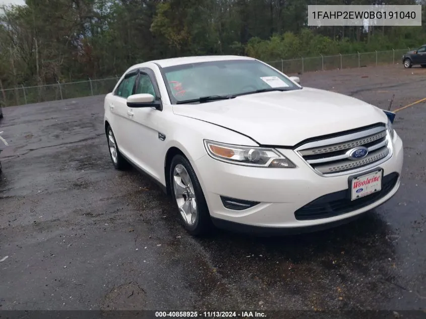 2011 Ford Taurus Sel VIN: 1FAHP2EW0BG191040 Lot: 40858925