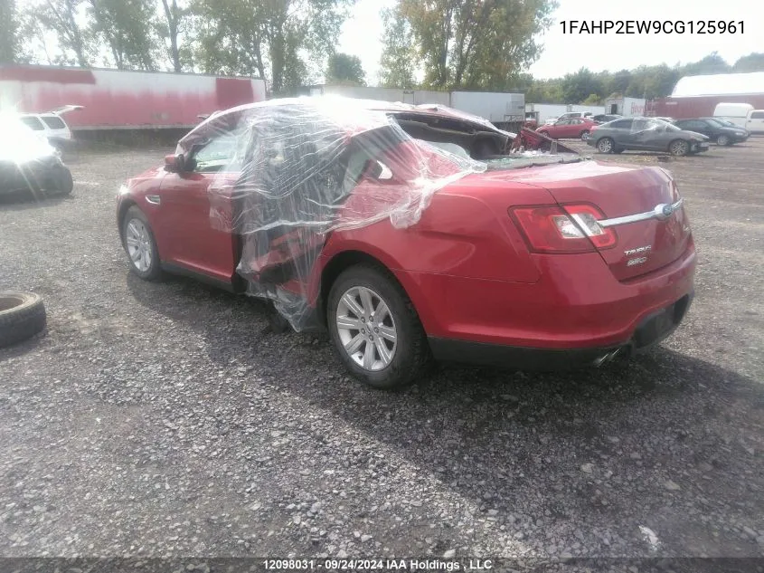 2012 Ford Taurus Sel VIN: 1FAHP2EW9CG125961 Lot: 12098031