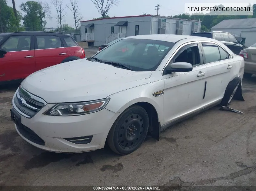 2012 Ford Taurus Sel VIN: 1FAHP2EW3CG100618 Lot: 39244704