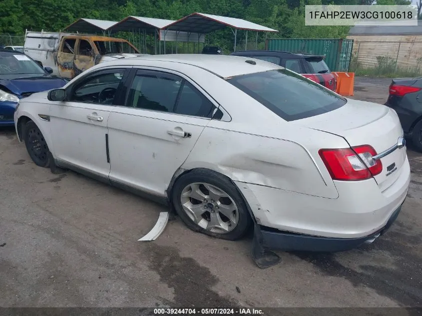 2012 Ford Taurus Sel VIN: 1FAHP2EW3CG100618 Lot: 39244704