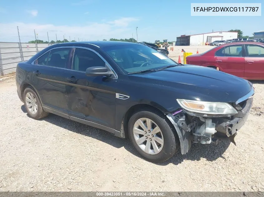 2012 Ford Taurus Se VIN: 1FAHP2DWXCG117787 Lot: 39423051