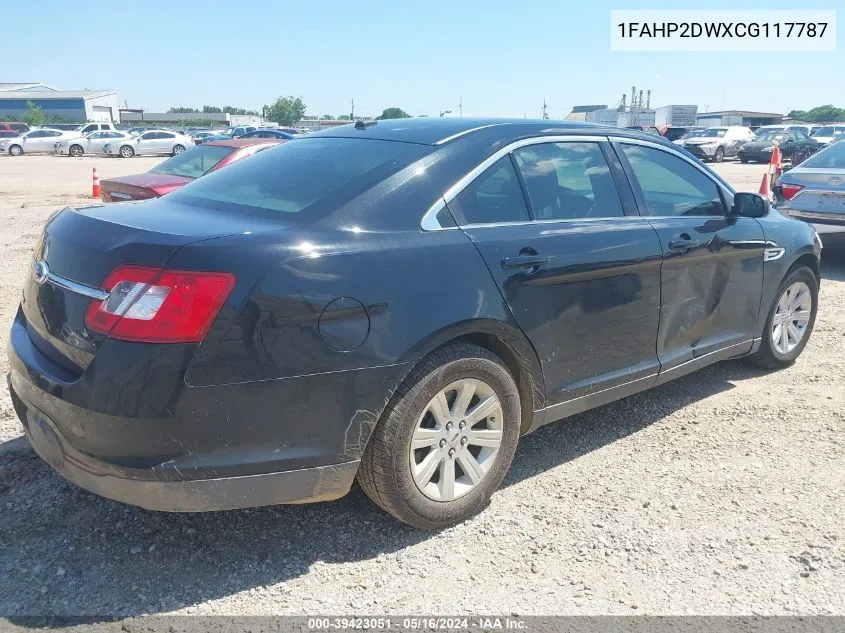 2012 Ford Taurus Se VIN: 1FAHP2DWXCG117787 Lot: 39423051