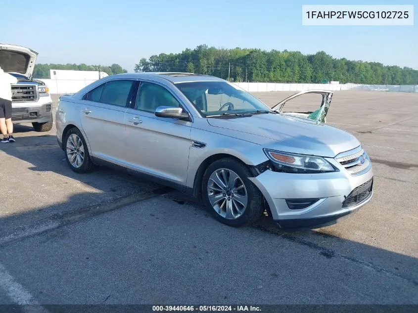 2012 Ford Taurus Limited VIN: 1FAHP2FW5CG102725 Lot: 39440646