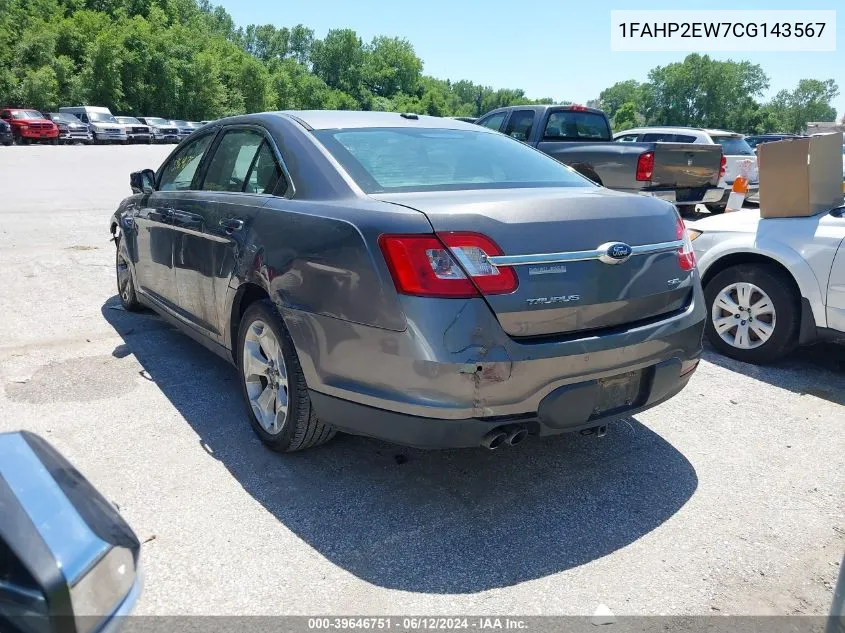 2012 Ford Taurus Sel VIN: 1FAHP2EW7CG143567 Lot: 39646751