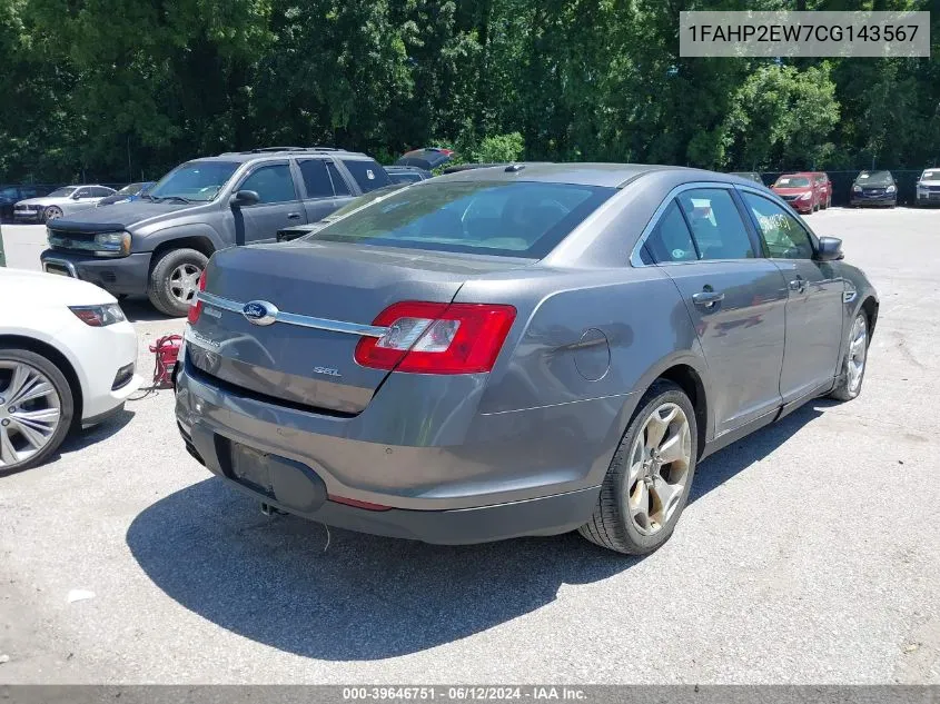 2012 Ford Taurus Sel VIN: 1FAHP2EW7CG143567 Lot: 39646751