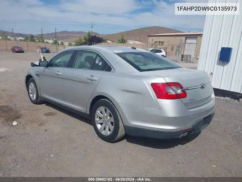 2012 Ford Taurus Se VIN: 1FAHP2DW9CG135973 Lot: 39692182