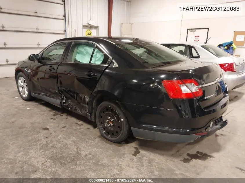 2012 Ford Taurus Sel VIN: 1FAHP2EW2CG120083 Lot: 39821490