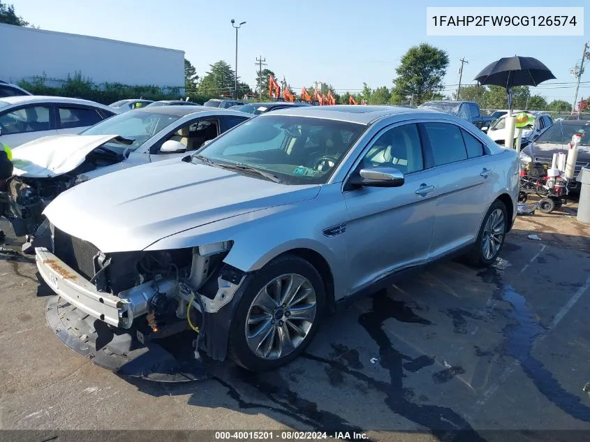 2012 Ford Taurus Limited VIN: 1FAHP2FW9CG126574 Lot: 40015201