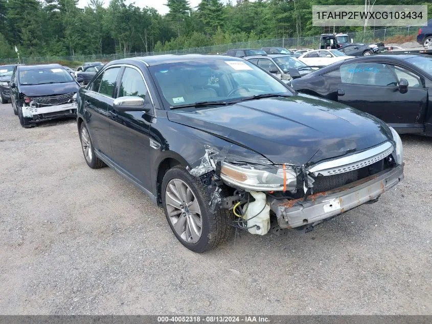 1FAHP2FWXCG103434 2012 Ford Taurus Limited