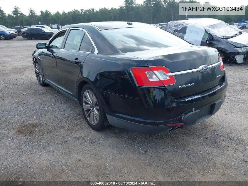 2012 Ford Taurus Limited VIN: 1FAHP2FWXCG103434 Lot: 40052318