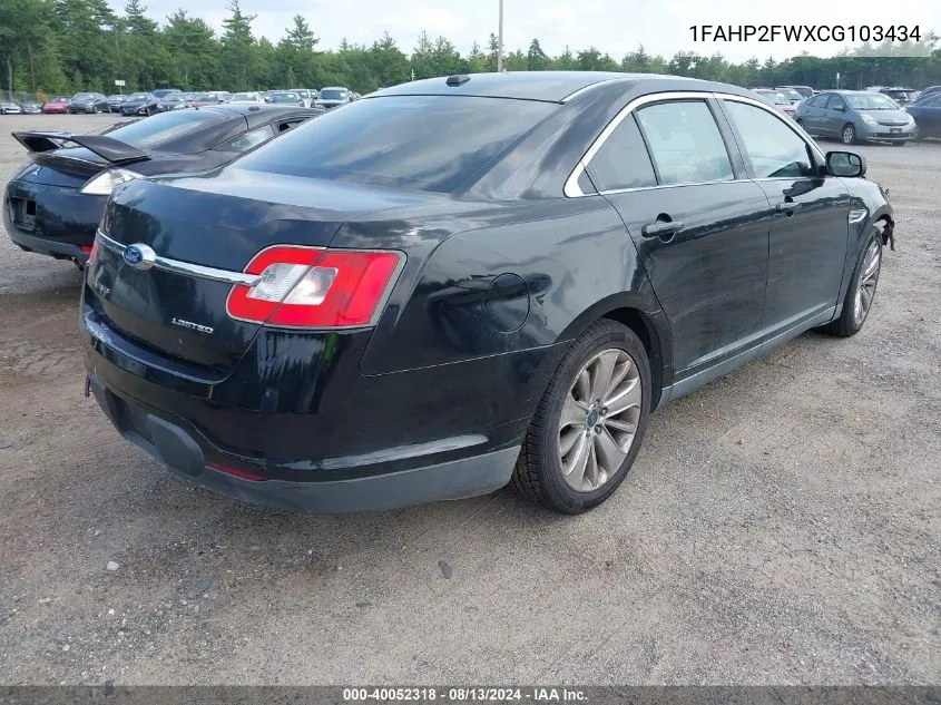 1FAHP2FWXCG103434 2012 Ford Taurus Limited