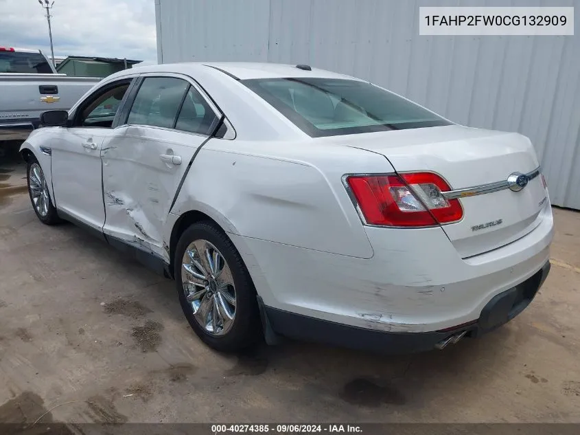 2012 Ford Taurus Limited VIN: 1FAHP2FW0CG132909 Lot: 40274385