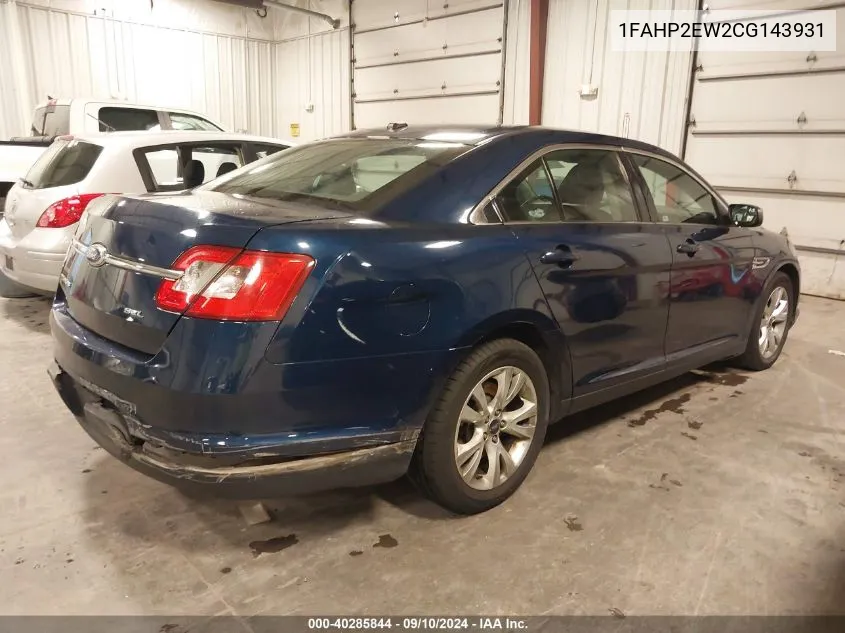 2012 Ford Taurus Sel VIN: 1FAHP2EW2CG143931 Lot: 40285844