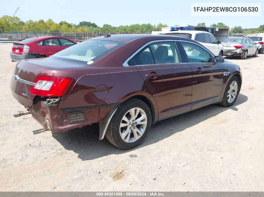 2012 Ford Taurus Sel VIN: 1FAHP2EW8CG106530 Lot: 40301598