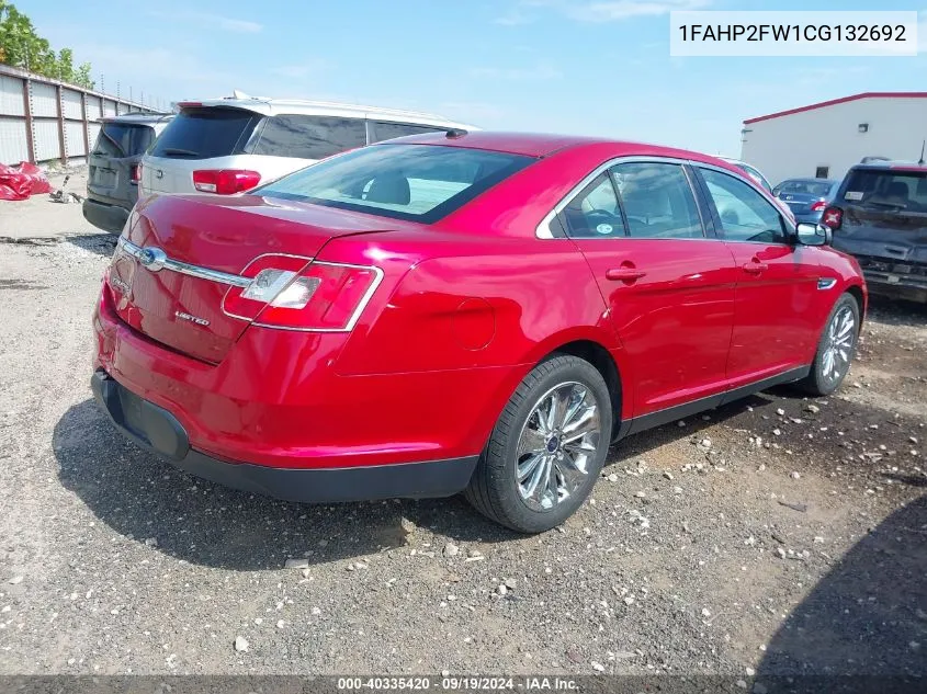 2012 Ford Taurus Limited VIN: 1FAHP2FW1CG132692 Lot: 40335420