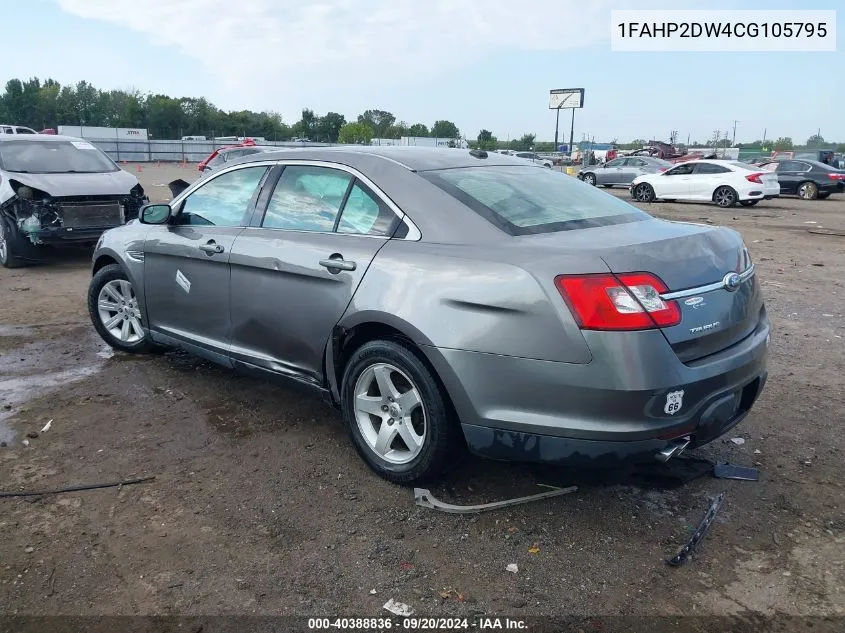 2012 Ford Taurus Se VIN: 1FAHP2DW4CG105795 Lot: 40388836