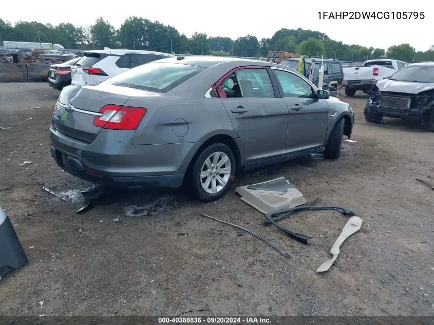 2012 Ford Taurus Se VIN: 1FAHP2DW4CG105795 Lot: 40388836