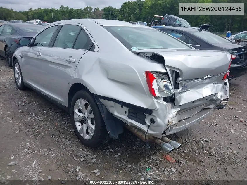 2012 Ford Taurus Sel VIN: 1FAHP2EW2CG124456 Lot: 40392383