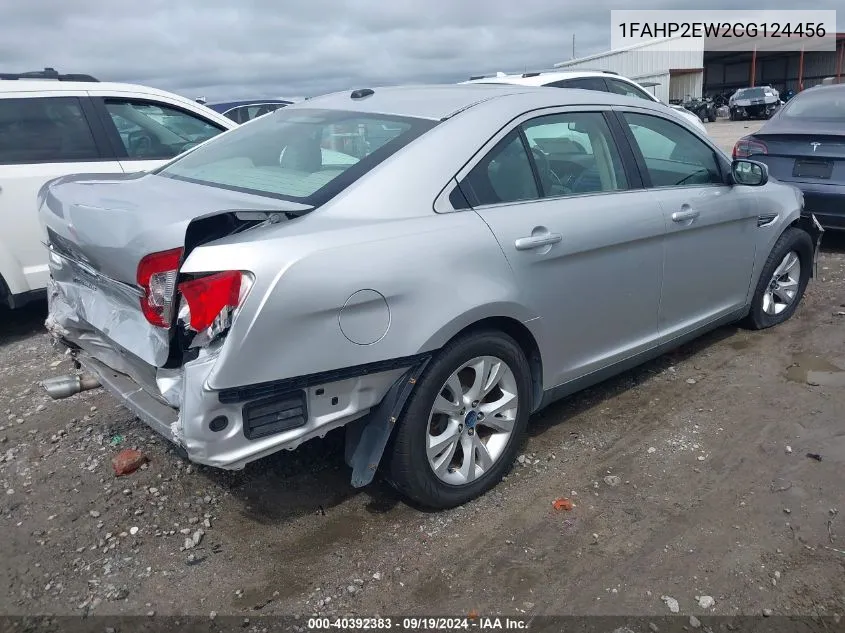 2012 Ford Taurus Sel VIN: 1FAHP2EW2CG124456 Lot: 40392383