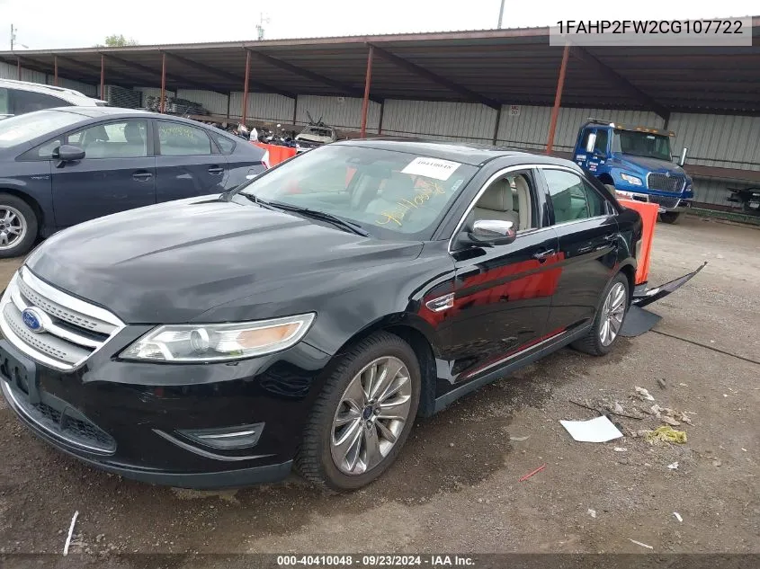 2012 Ford Taurus Limited VIN: 1FAHP2FW2CG107722 Lot: 40410048