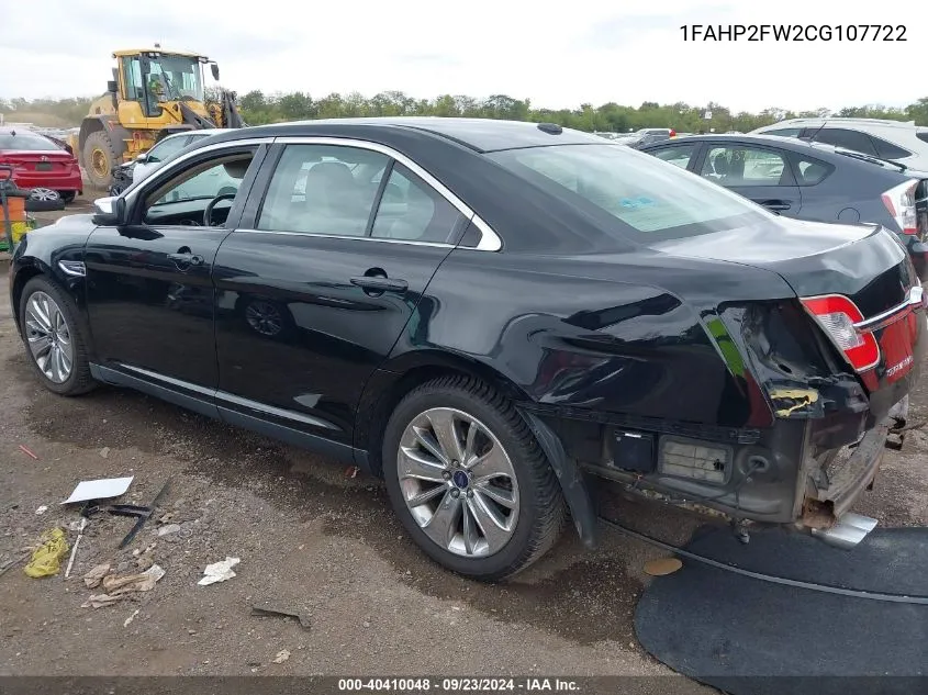 2012 Ford Taurus Limited VIN: 1FAHP2FW2CG107722 Lot: 40410048