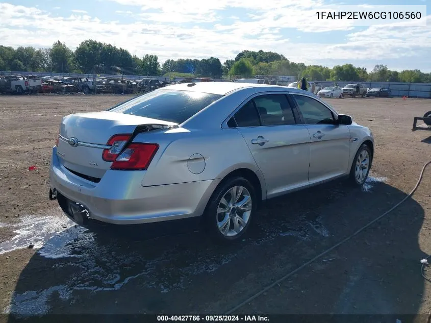 2012 Ford Taurus Sel VIN: 1FAHP2EW6CG106560 Lot: 40427786