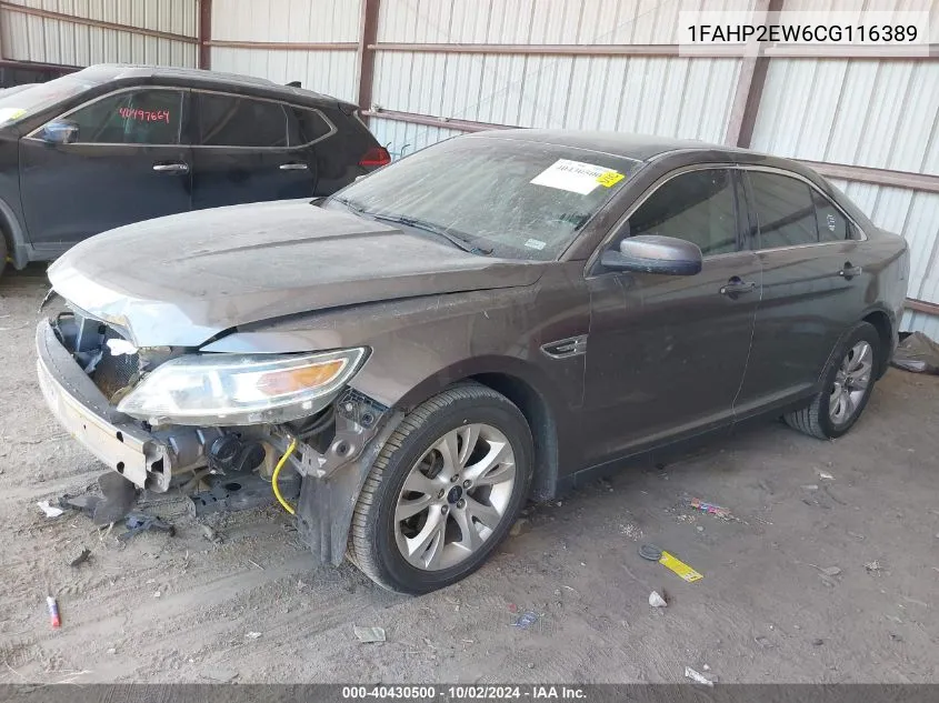 2012 Ford Taurus Sel VIN: 1FAHP2EW6CG116389 Lot: 40430500