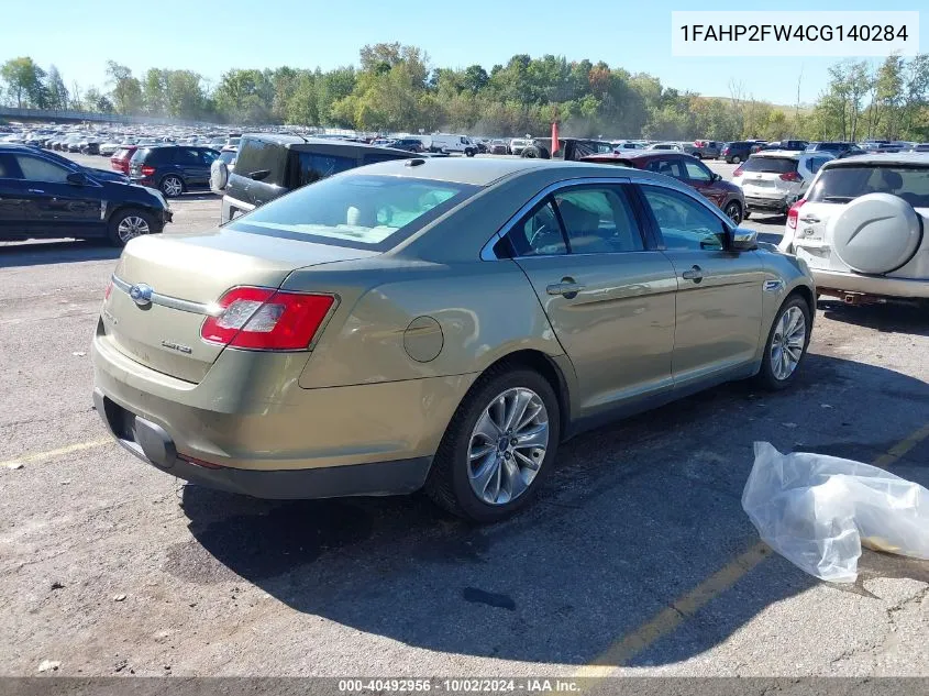 2012 Ford Taurus Limited VIN: 1FAHP2FW4CG140284 Lot: 40492956