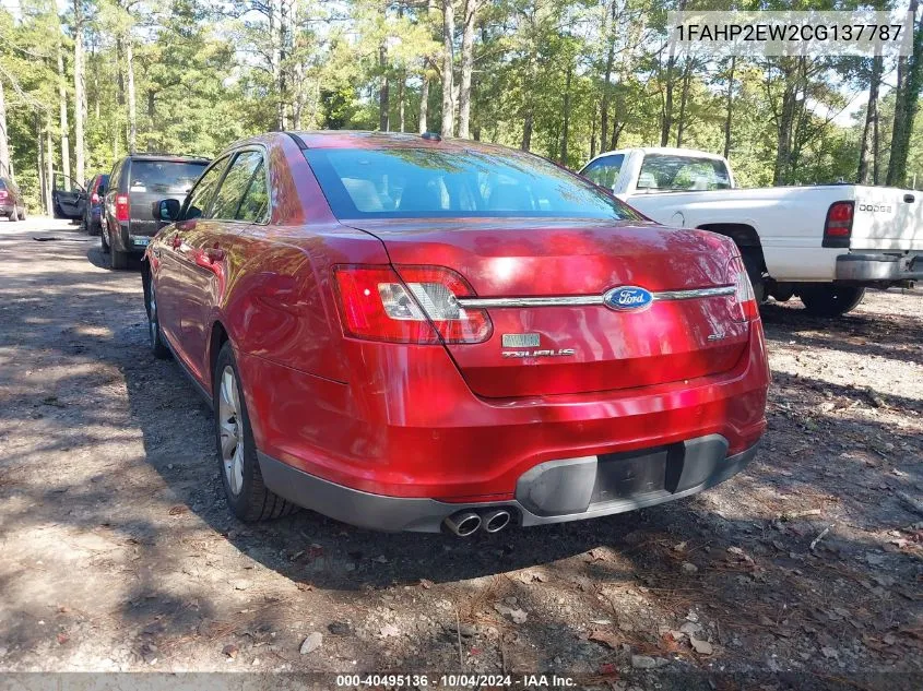 2012 Ford Taurus Sel VIN: 1FAHP2EW2CG137787 Lot: 40495136