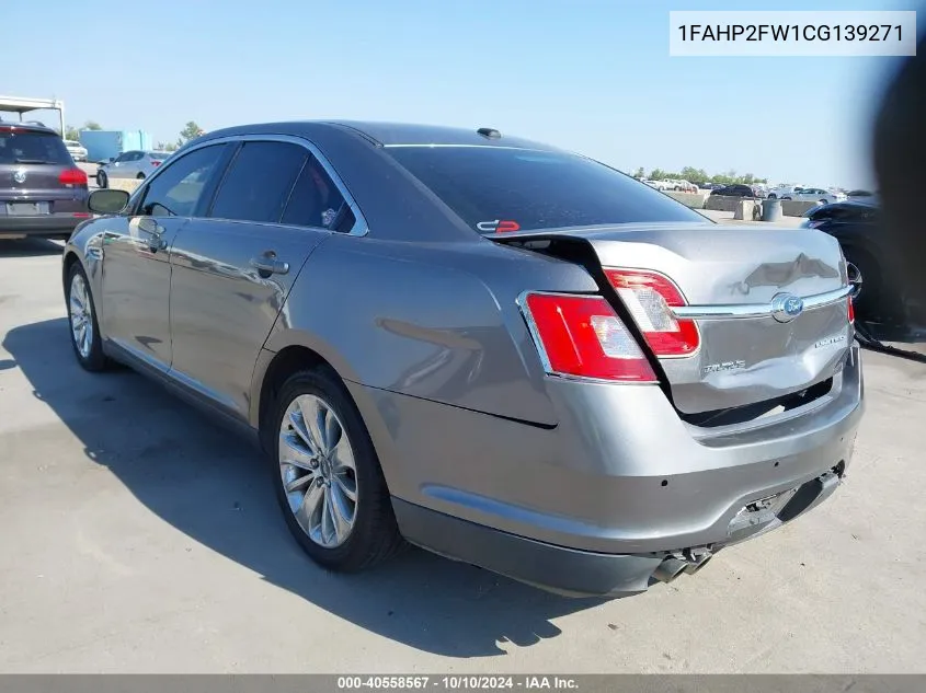 2012 Ford Taurus Limited VIN: 1FAHP2FW1CG139271 Lot: 40558567