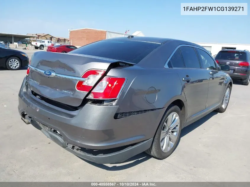 2012 Ford Taurus Limited VIN: 1FAHP2FW1CG139271 Lot: 40558567