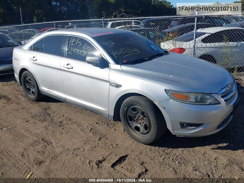 2012 Ford Taurus Sel VIN: 1FAHP2HW0CG107151 Lot: 40584485