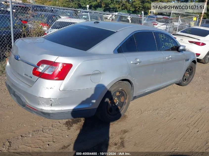 2012 Ford Taurus Sel VIN: 1FAHP2HW0CG107151 Lot: 40584485