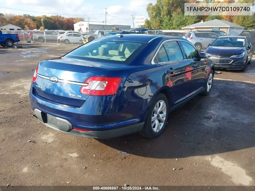 2012 Ford Taurus Sel VIN: 1FAHP2HW7CG109740 Lot: 40698887