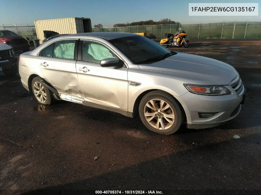 2012 Ford Taurus Sel VIN: 1FAHP2EW6CG135167 Lot: 40705374