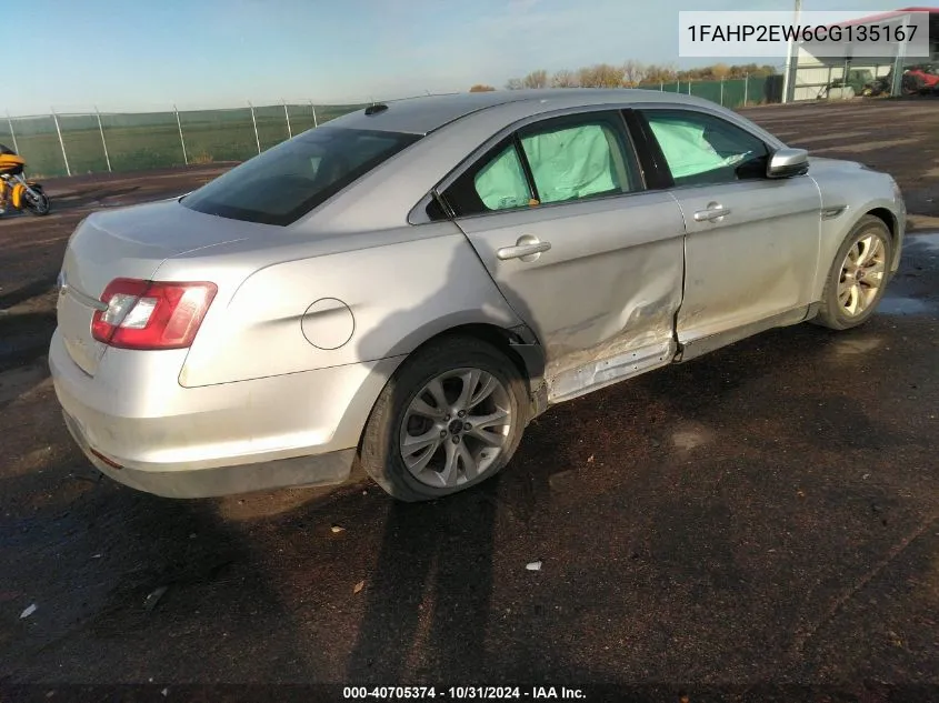 2012 Ford Taurus Sel VIN: 1FAHP2EW6CG135167 Lot: 40705374