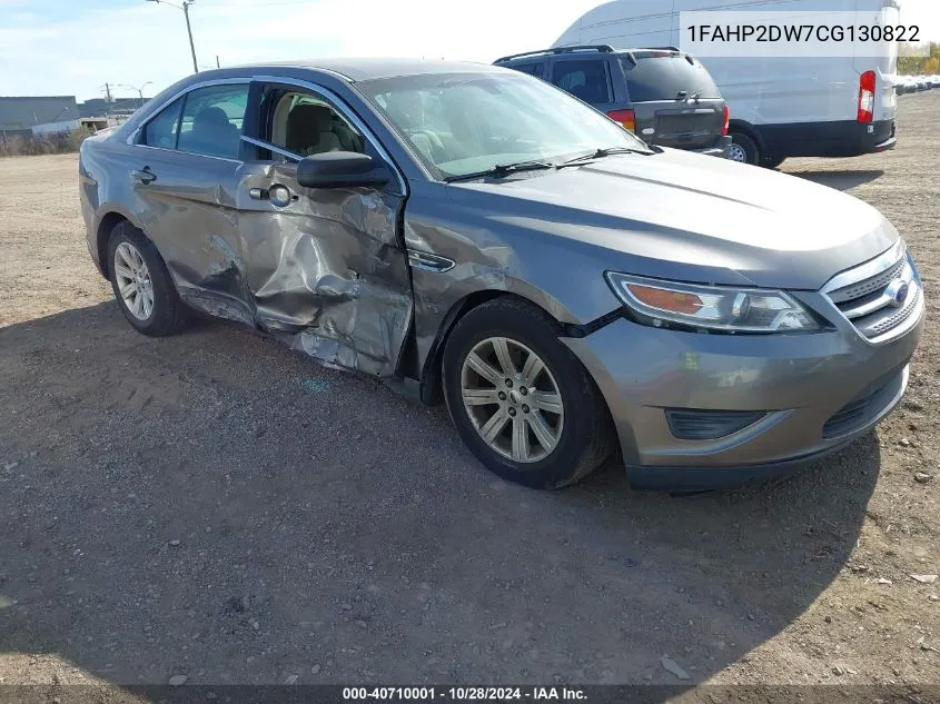 2012 Ford Taurus Se VIN: 1FAHP2DW7CG130822 Lot: 40710001